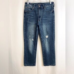 Dear John High Rise Cropped Relaxed Skinny Distressed Jeans Size 28